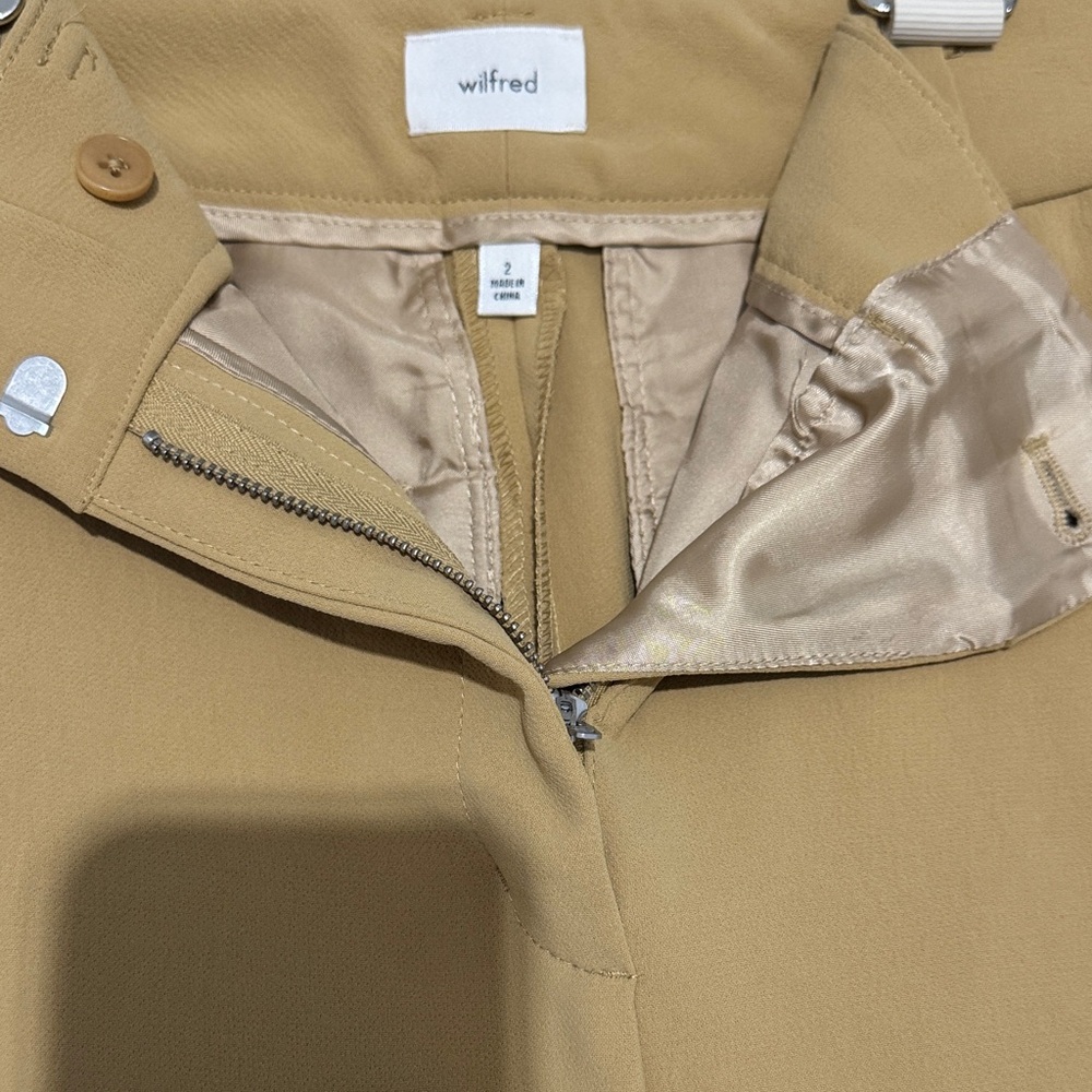 Aritzia Mustard Ankle Cropped Pants - Picture 6 of 8